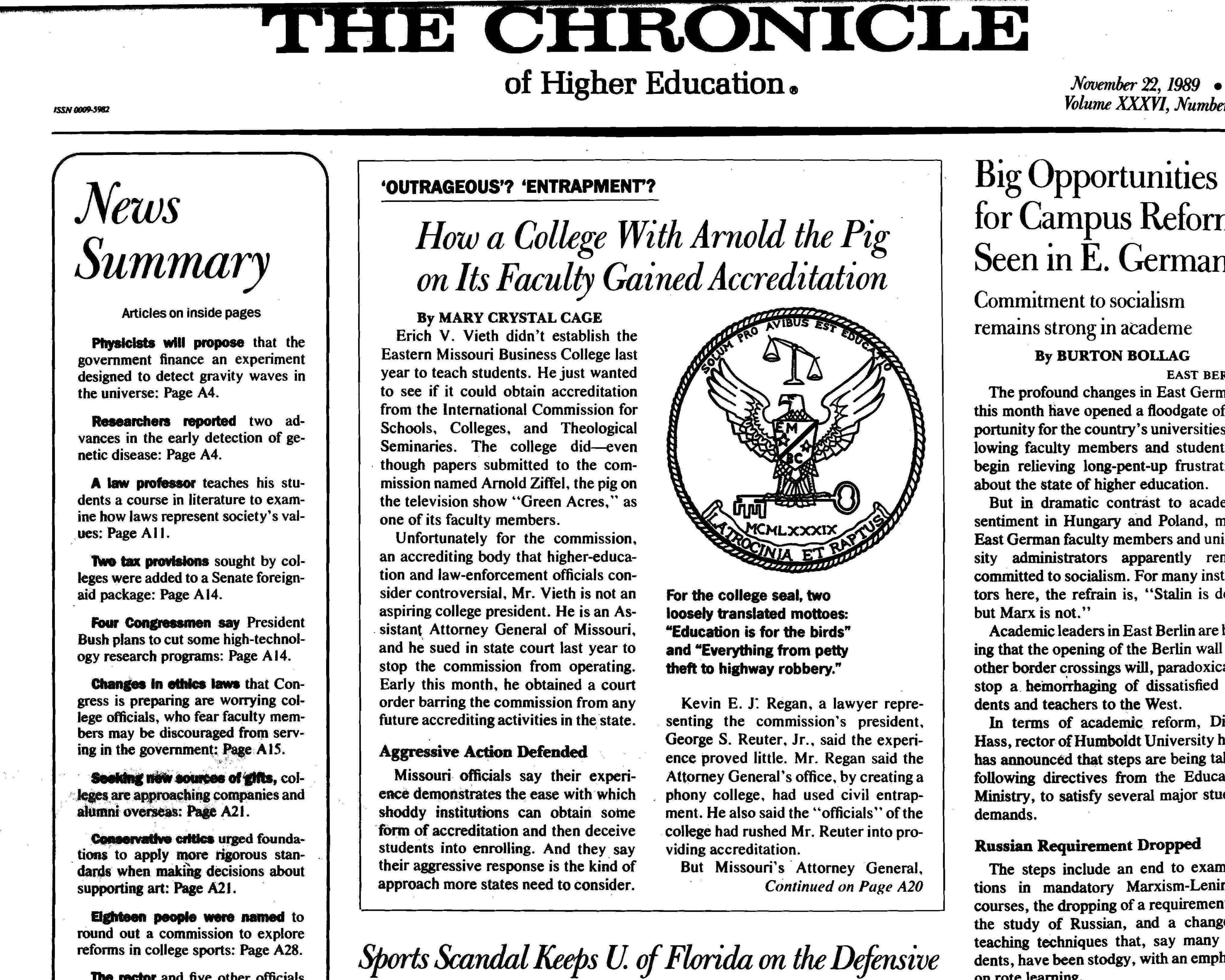 How to create a diploma mill: How to legally become the President of a fake college. 4 chronicle-article-lo-res.jpg