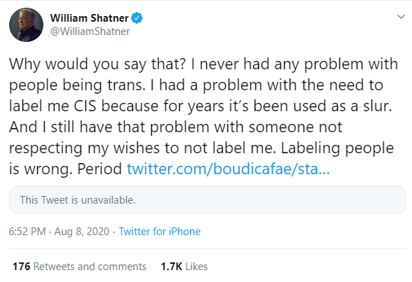 William Shatner: Not a Cisgendered Man or a Cis Man 1 Shatner 4