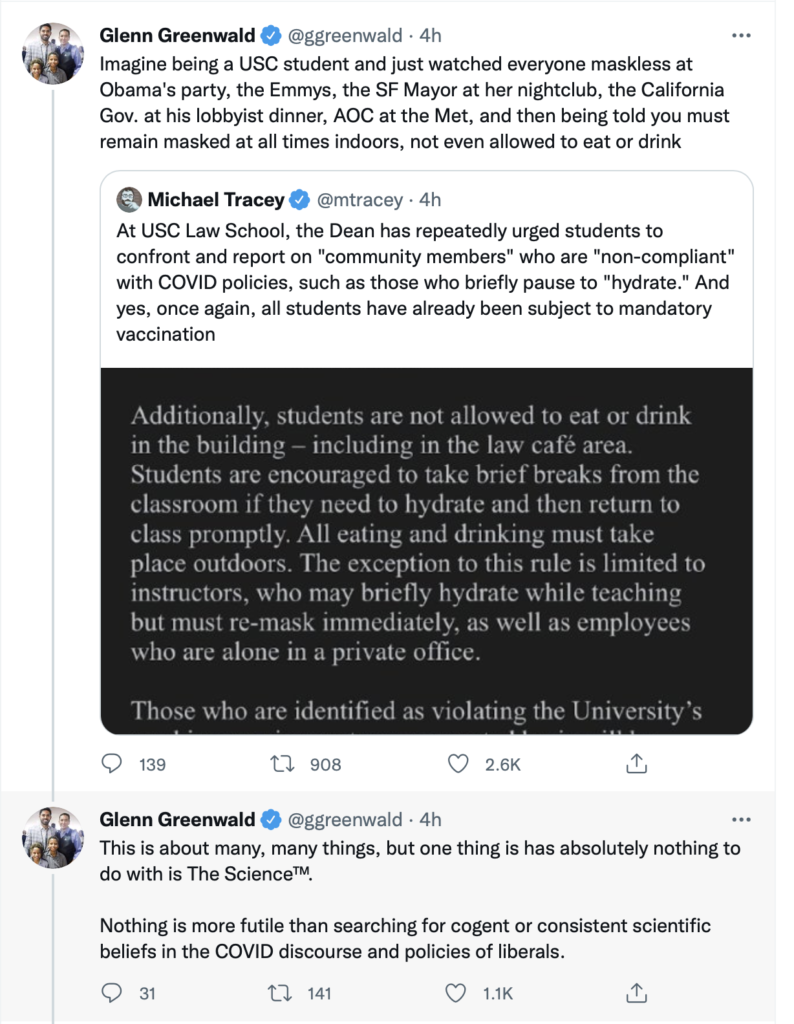 The Rich Liberal Exception to COVID Masking 1 maskis