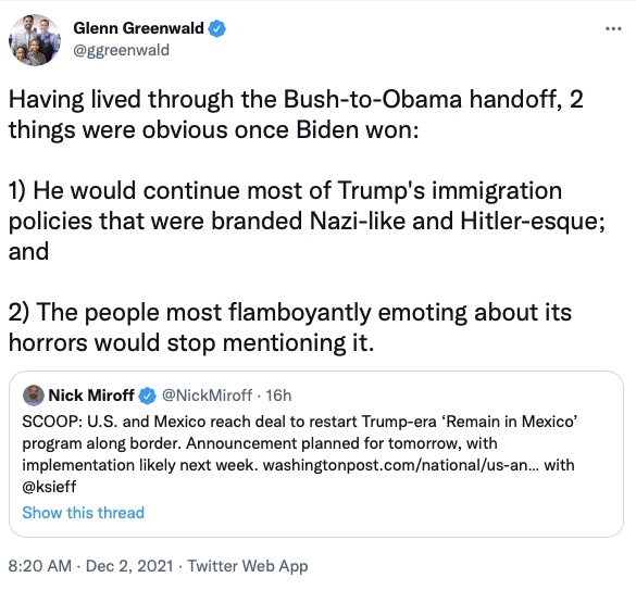 Democrat Media Goes Radio-Silent after Joe Biden Adopts Donald Trump's Immigration Policy 1 Screen Shot 2021 12 02 at 2.50.20 PM