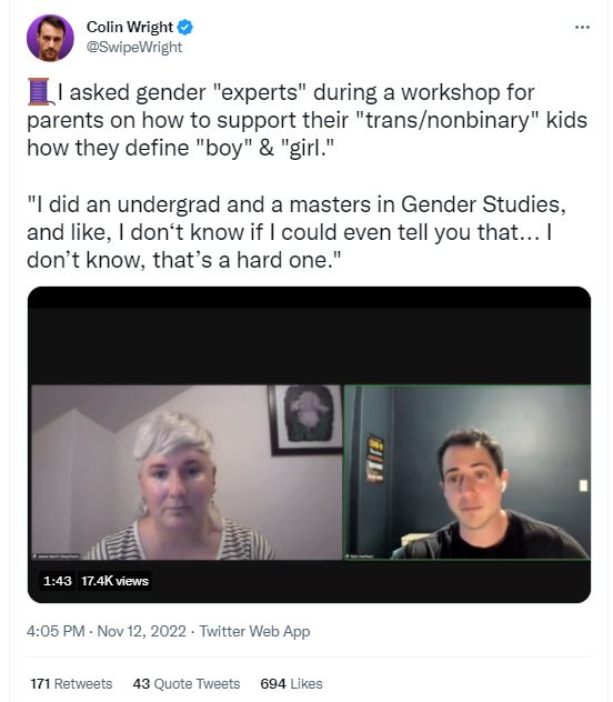 Colin Wright Offers a Front Row Seat to a Seminar Featuring Gender Ideology 1 boy and girl