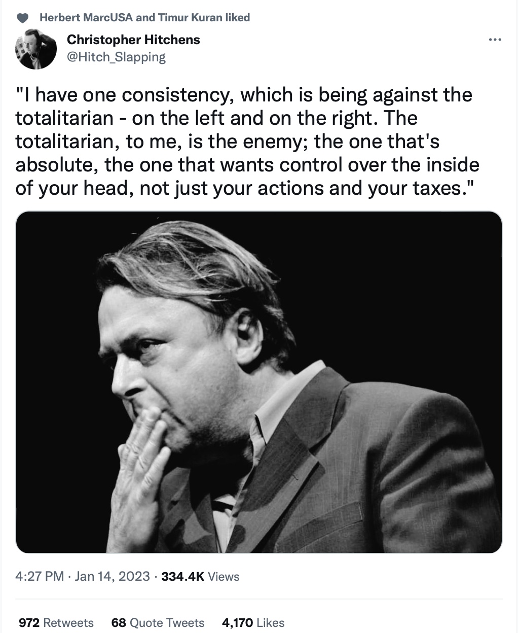 Totalitarianism: The One Consistency for Christopher Hitchens 1 Screen Shot 2023 01 15 at 11.42.32 AM