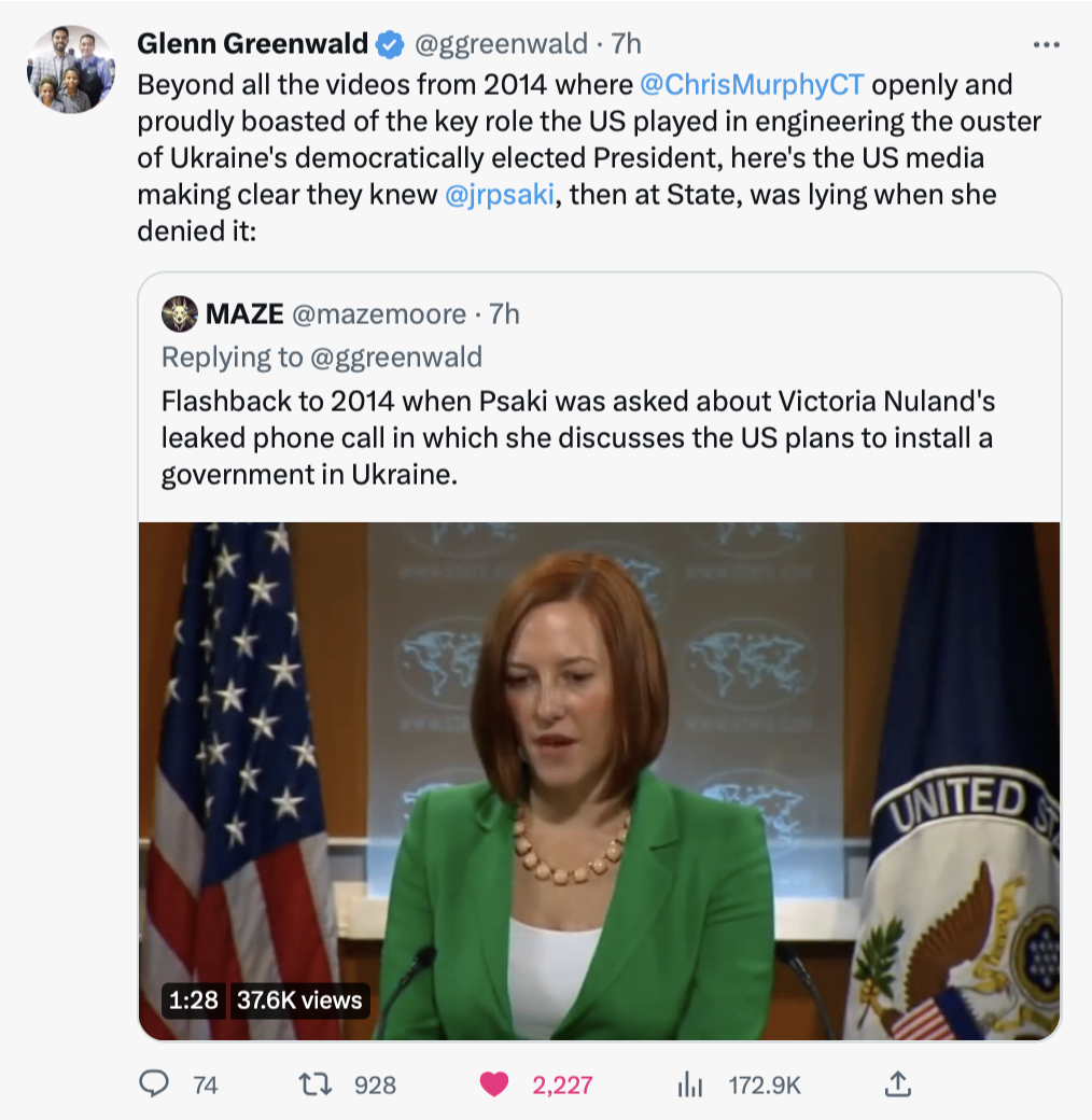 Who Has Been Running Ukraine Since 2013? The United States. 1 Screenshot 2023 03 27 at 10.53.10 PM