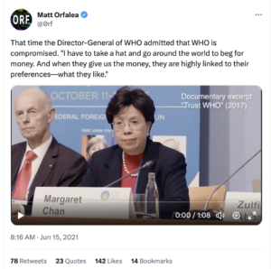 Criticism of WHO Censored, Despite Corporate Corruption of WHO 2 Screenshot 2023 05 30 at 1.13.55 PM