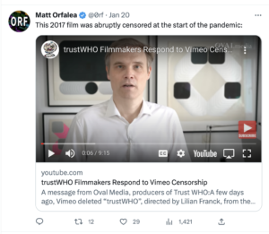 Criticism of WHO Censored, Despite Corporate Corruption of WHO 1 Screenshot 2023 05 30 at 1.15.30 PM